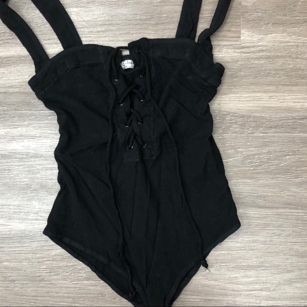 Free People bodysuit lace up size xs